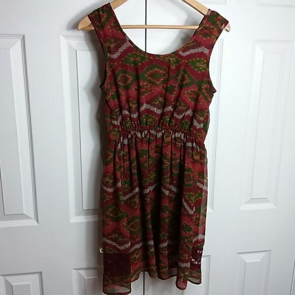 Band Of Gypsies Print Dress Sz S - Picture 4 of 6